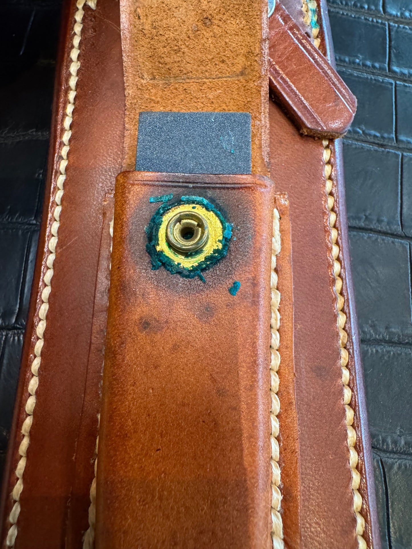 Randall Model 6-9 or 12-9 Sheath in Tan Leather made by Johnson Sheaths in the 90’s for Randall Knives.