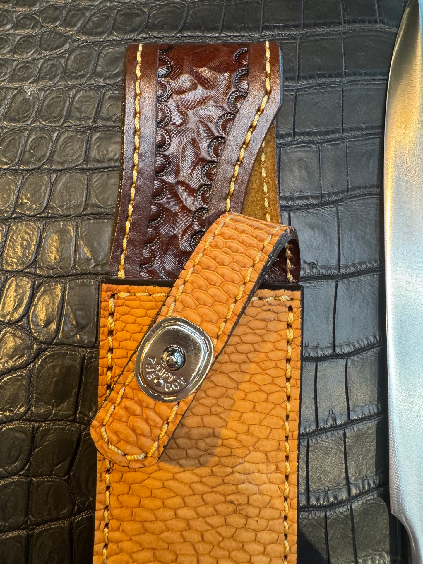 Randall Model 1-8 Sheath Straight Hilt in Exotic Beaver Tail by Treeman. (Sheath only)