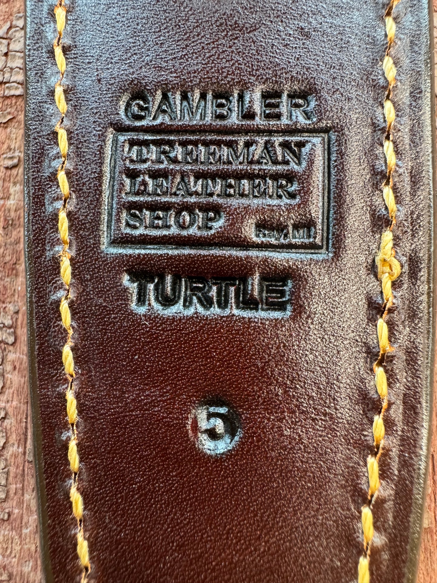 Randall Model “Gambler” 5 Inch Sheath in Exotic Snapping Turtle by Treeman. (Sheath only)