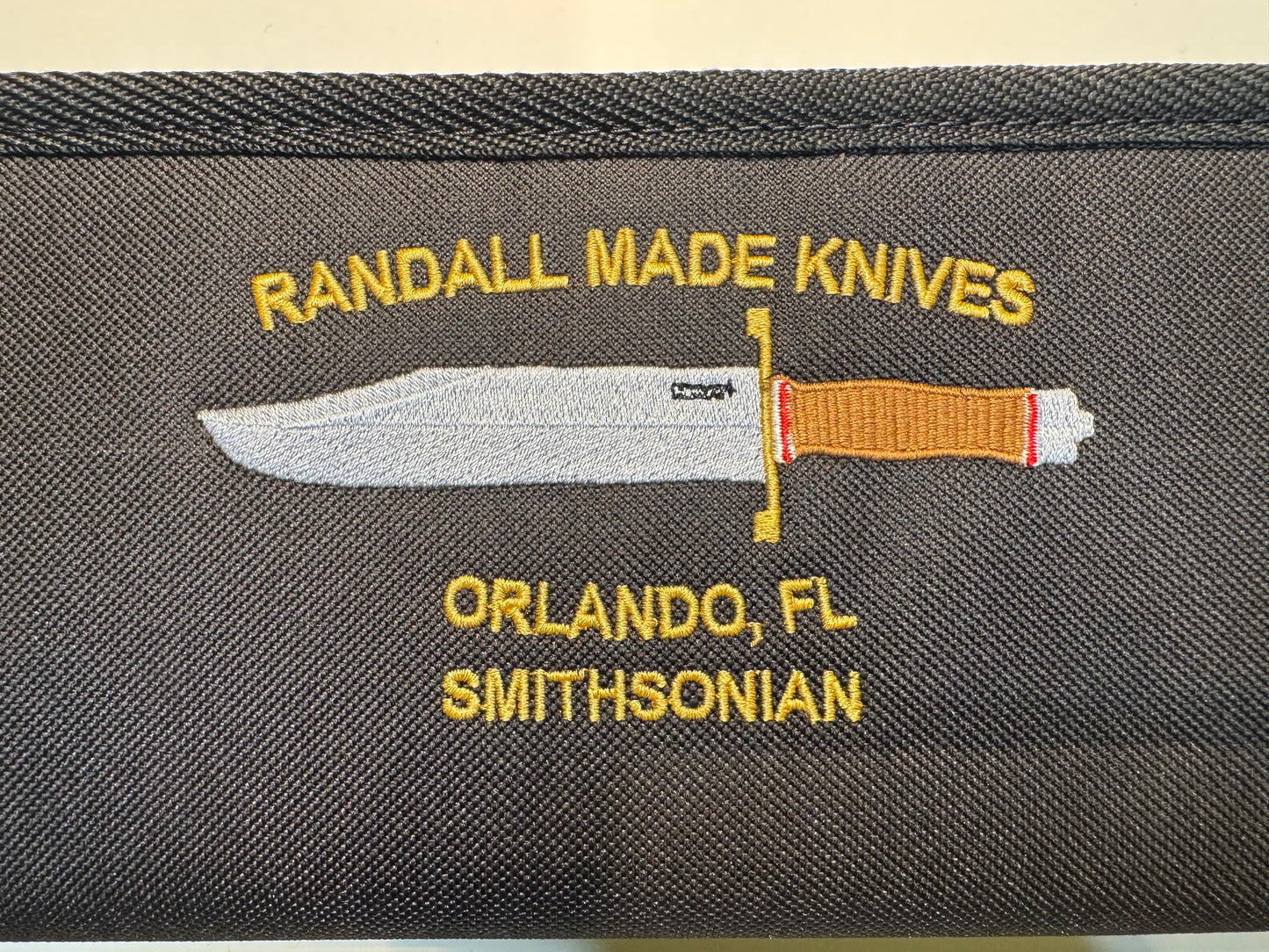 New Robbins Custom Knife case Randall Model Smithsonian Logo Silk threading 19 inch interior usable case