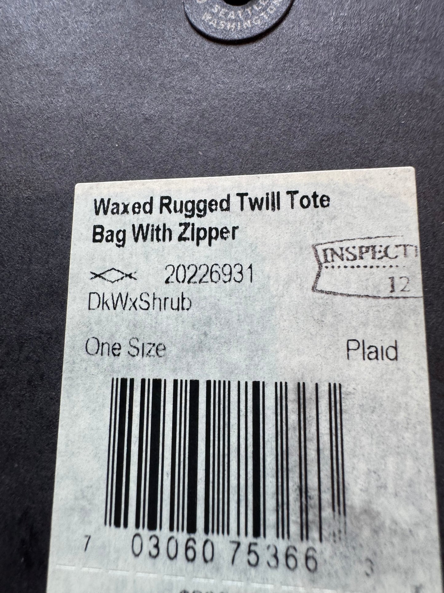 Filson Limited Edition NWT Wax Shrub Camo Rugged Twill Zippered Tote with clip # 20226931
