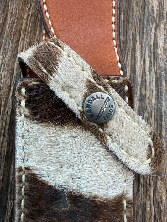 Randall Model 23 Sheath in Exotic Brown Zebra Custom Made at Sullivan’s by Gutcher.