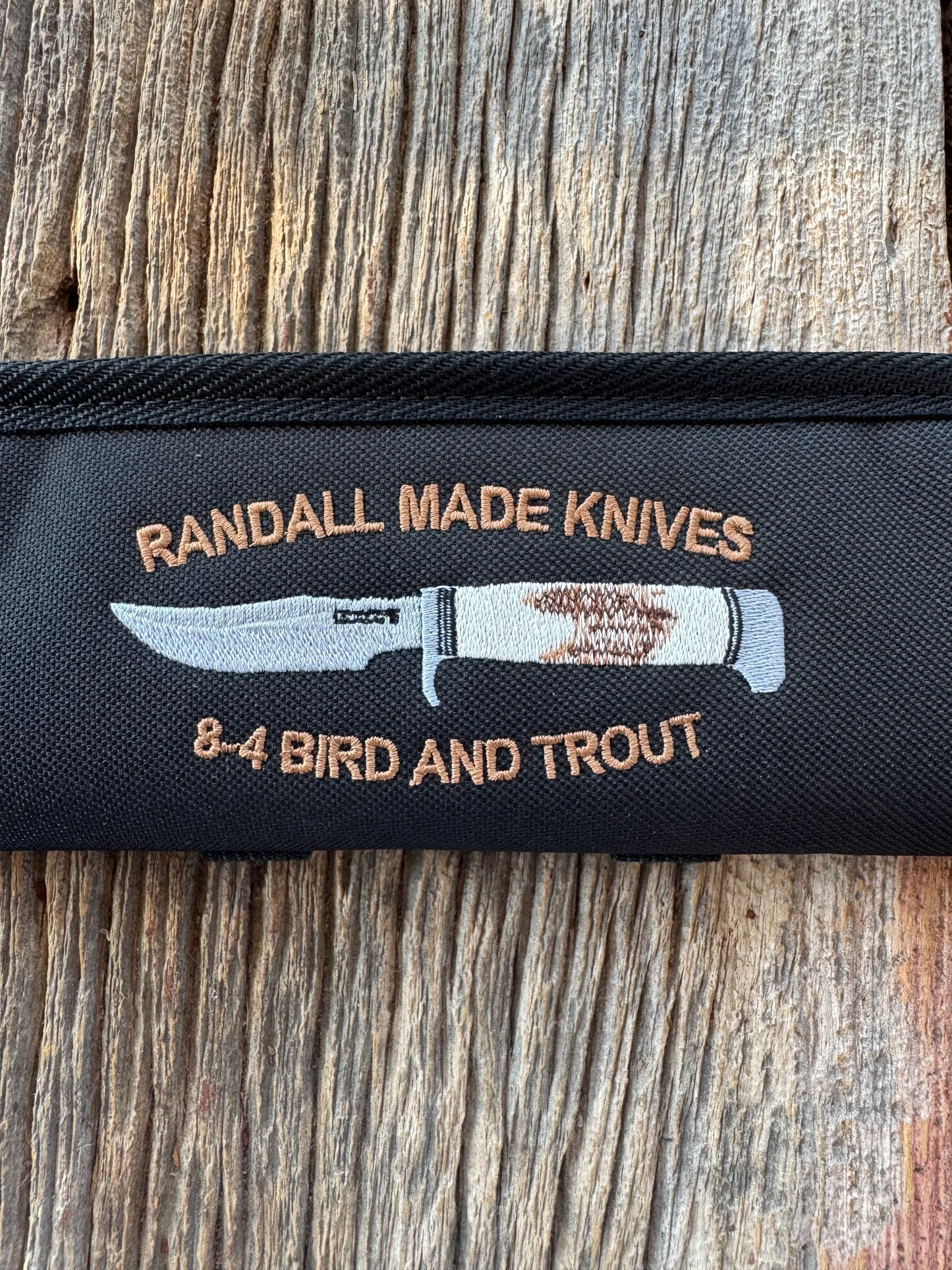 New Robbins Custom Knife case Randall Model 8-4 Bird and Trout Silk threading 11 inch velvet interior usable case