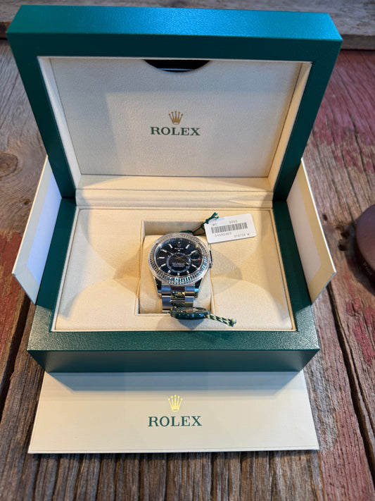 2017 Rolex Skydweller 42mm, Blue Dial Oyster Bracelet Box + Papers Model # 326934 lightly worn.