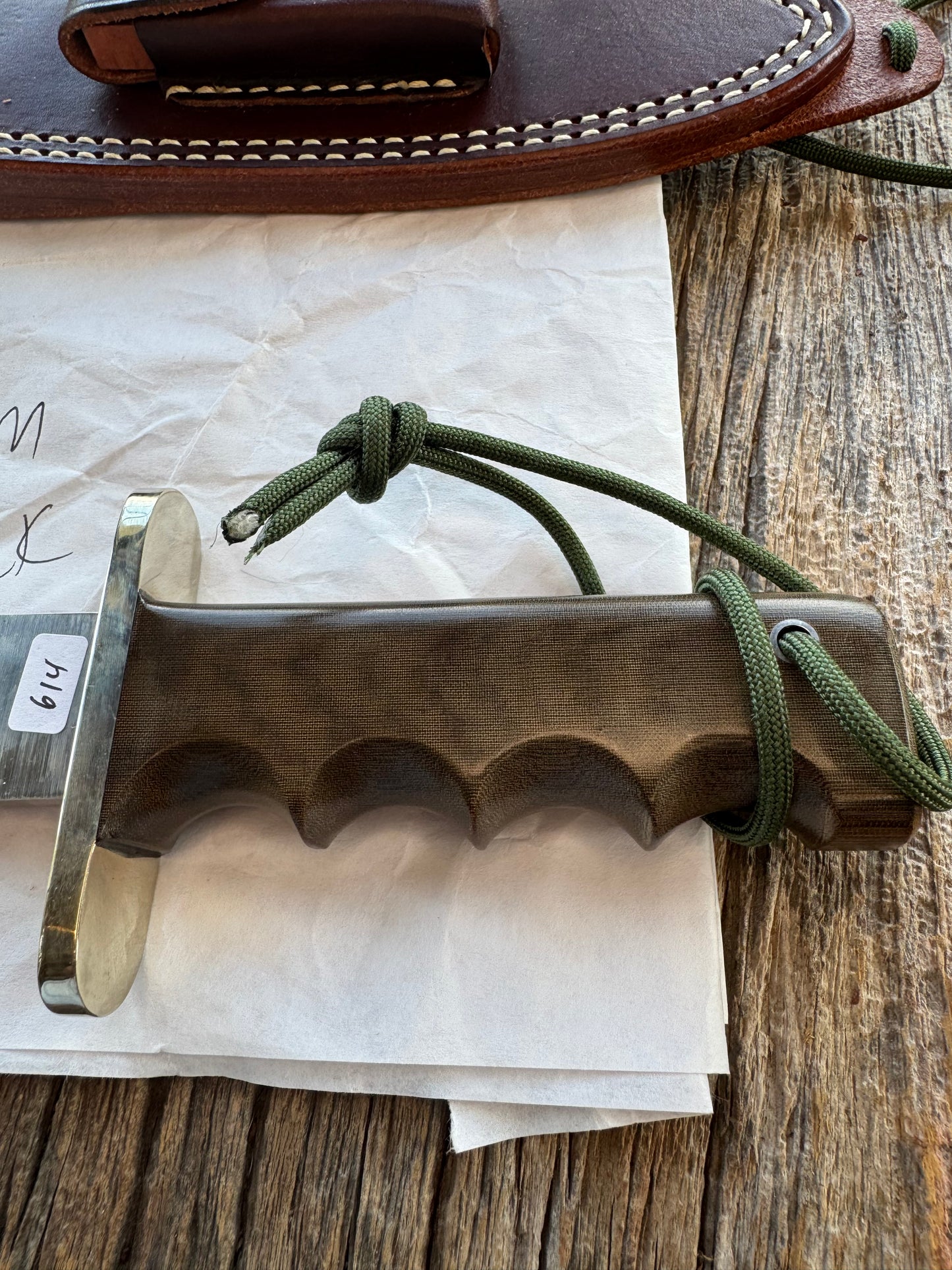 New in Paper Randall Knife Model 14 Green Micarta Nickel Hilt Full Tang Stainless