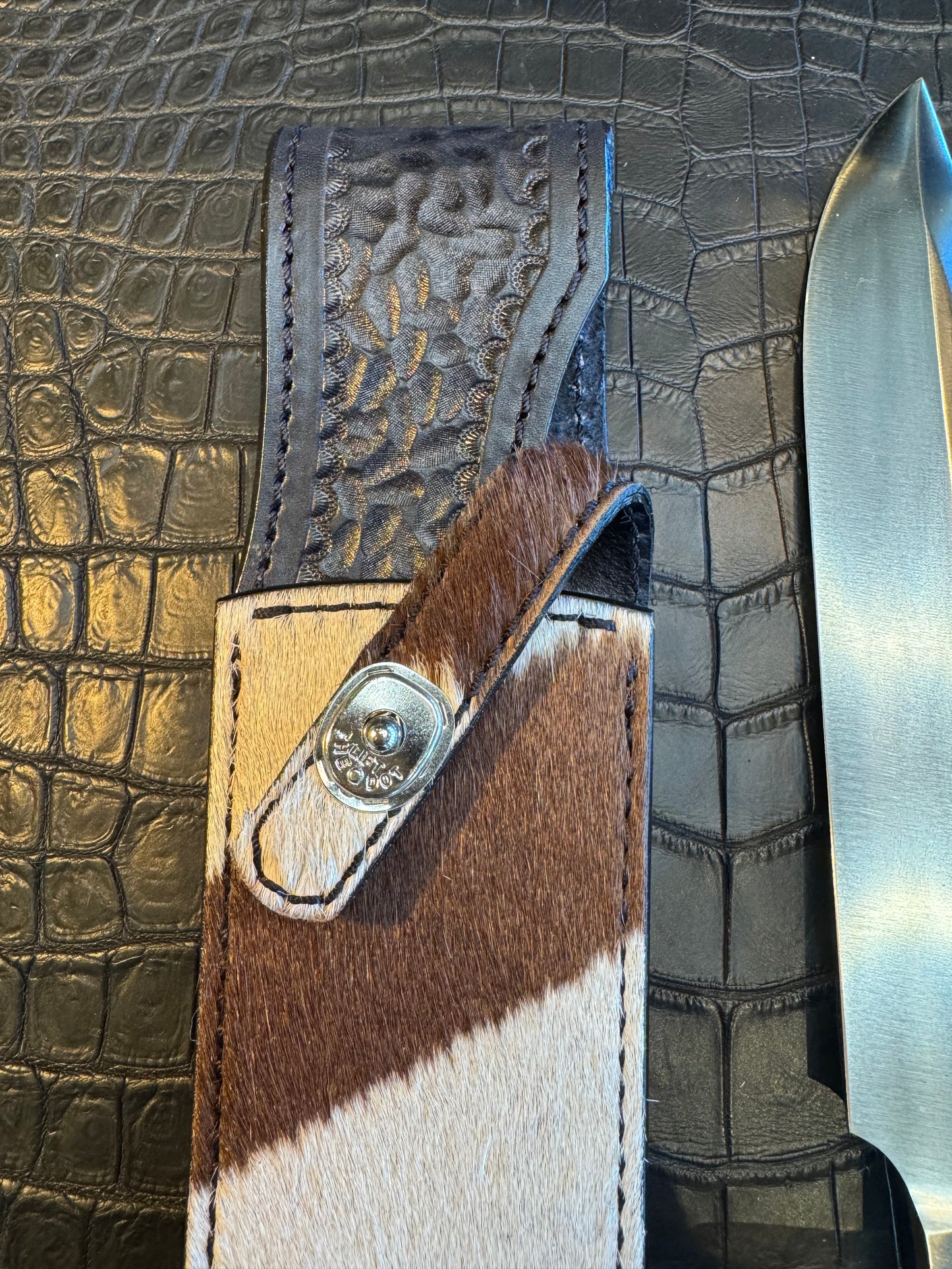 Randall Model 12-9/14 Grind Sheath in Exotic Zebra by Treeman. (Sheath only)