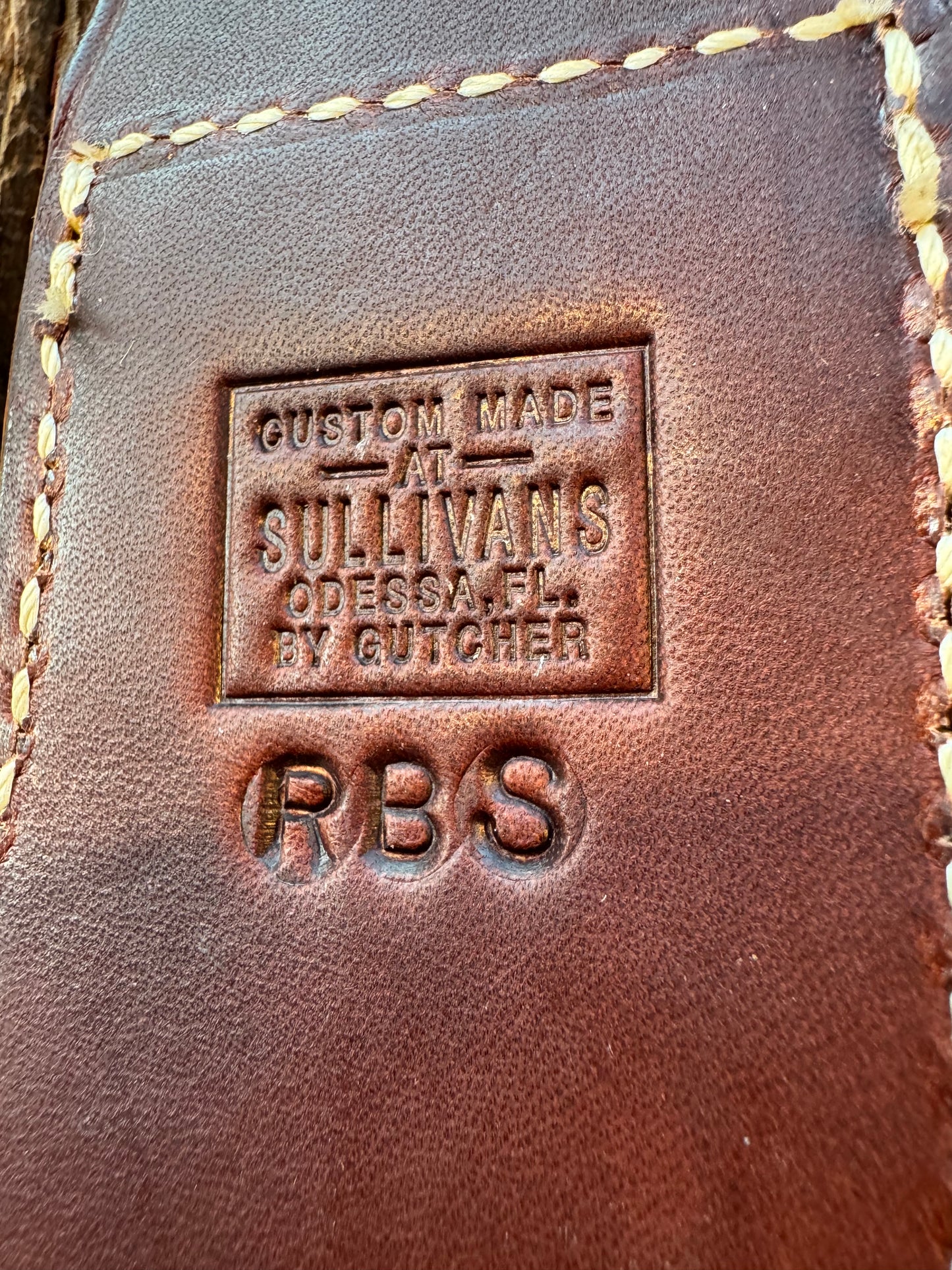 New Randall Sullivans by Gutcher Leather Knife Sheath for a Model Bowles Special with Sharpening Stone.