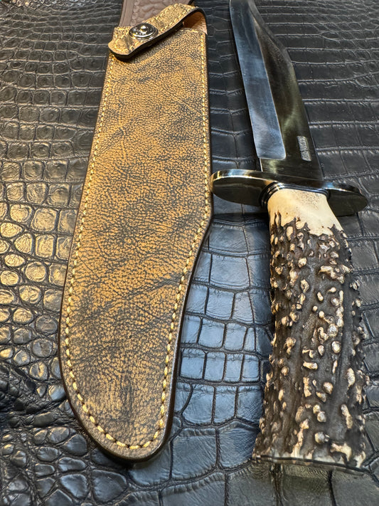 Randall Model Confederate Sheath in Exotic Giraffe hide from Treeman. Sheath only.