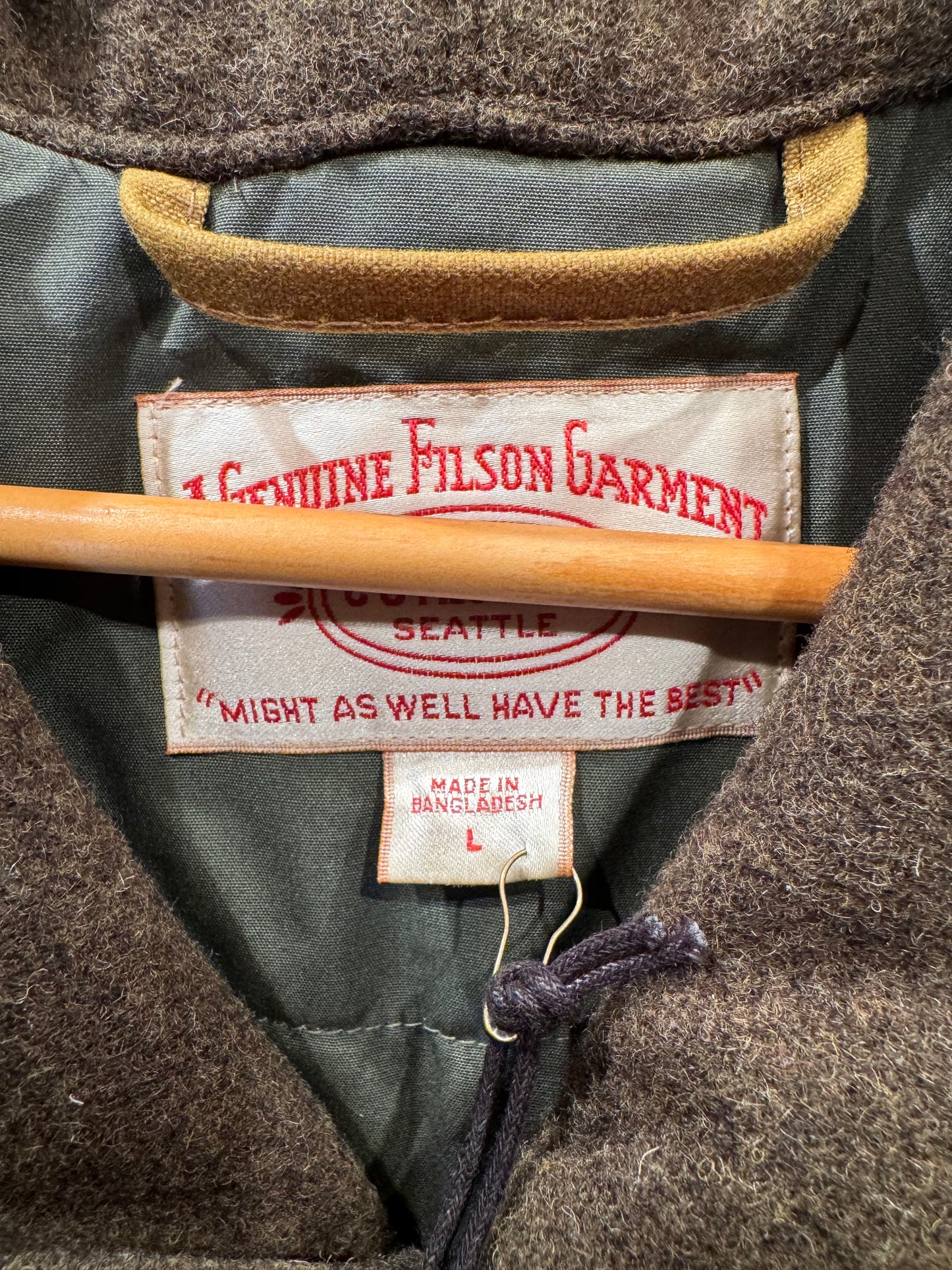 NWT FILSON TIN CLOTH INSULATED PACKER COAT DARK TAN LARGE NWT 20263400