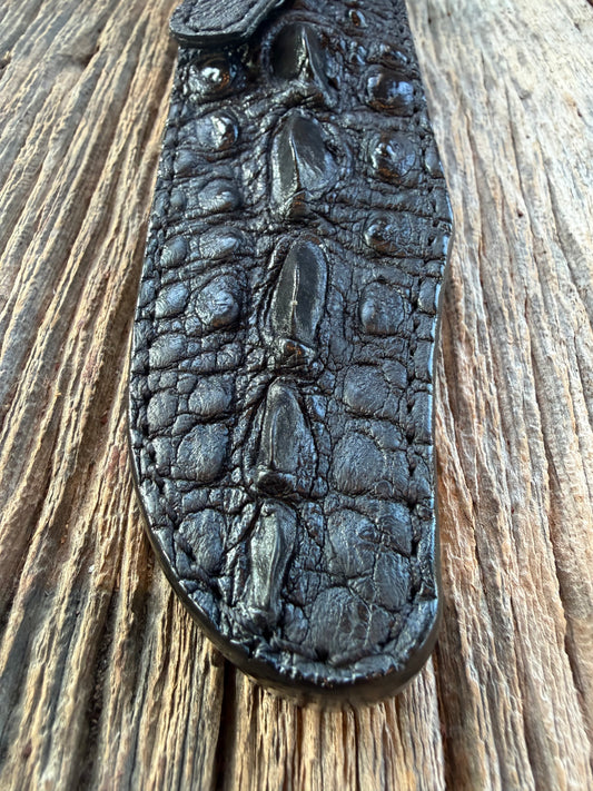 Randall Model Dealer Special Buxton Fighter in Exotic Black Snapping Turtle Horned/Dragon Tail Sheath from Treeman. New version with a Black Canteen Snap.