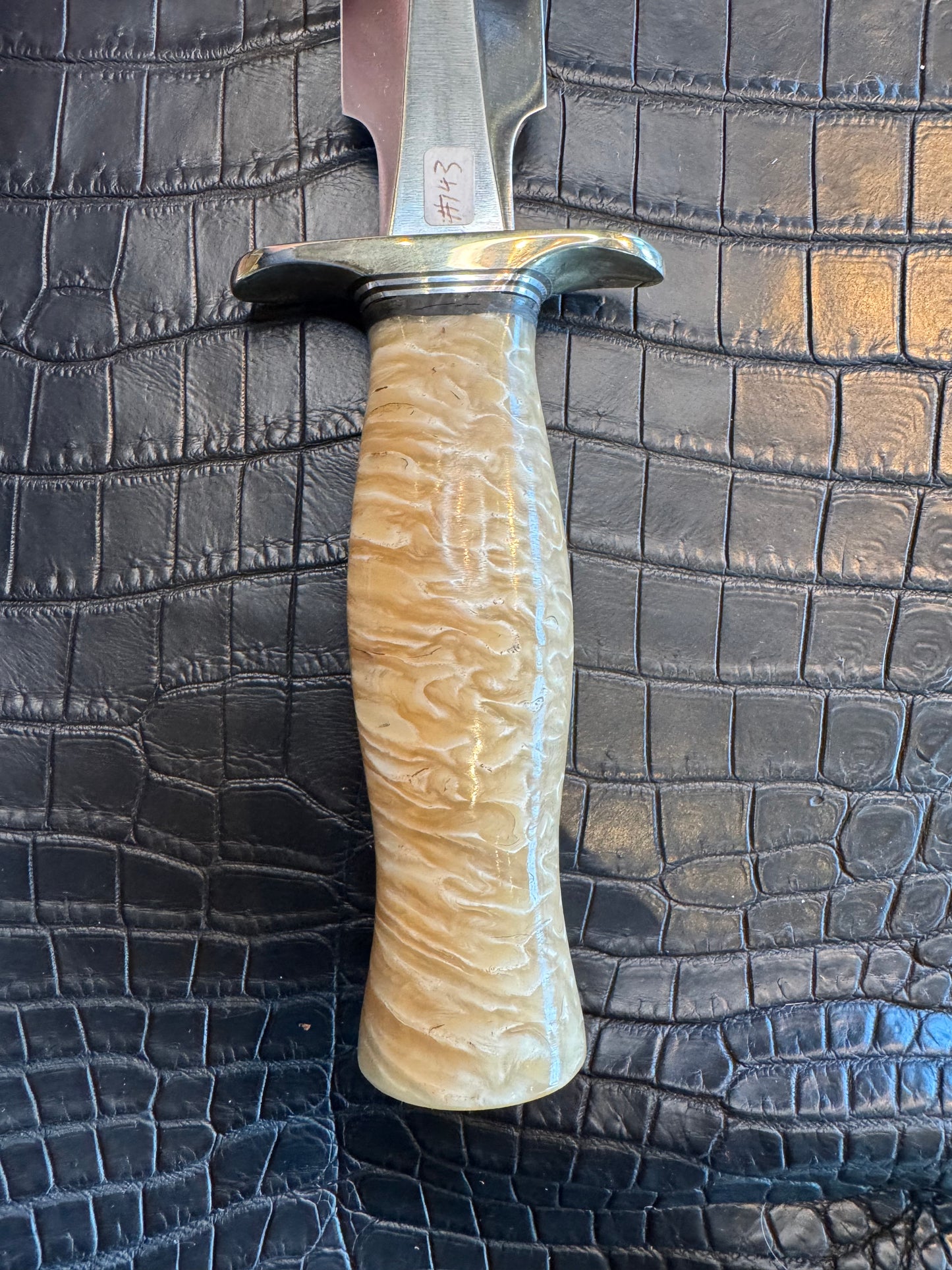 Randall Model 2-8 in Musk Ox. Giant gorgeous piece of Musk Ox with a natural end. Nickel Silver Hilt