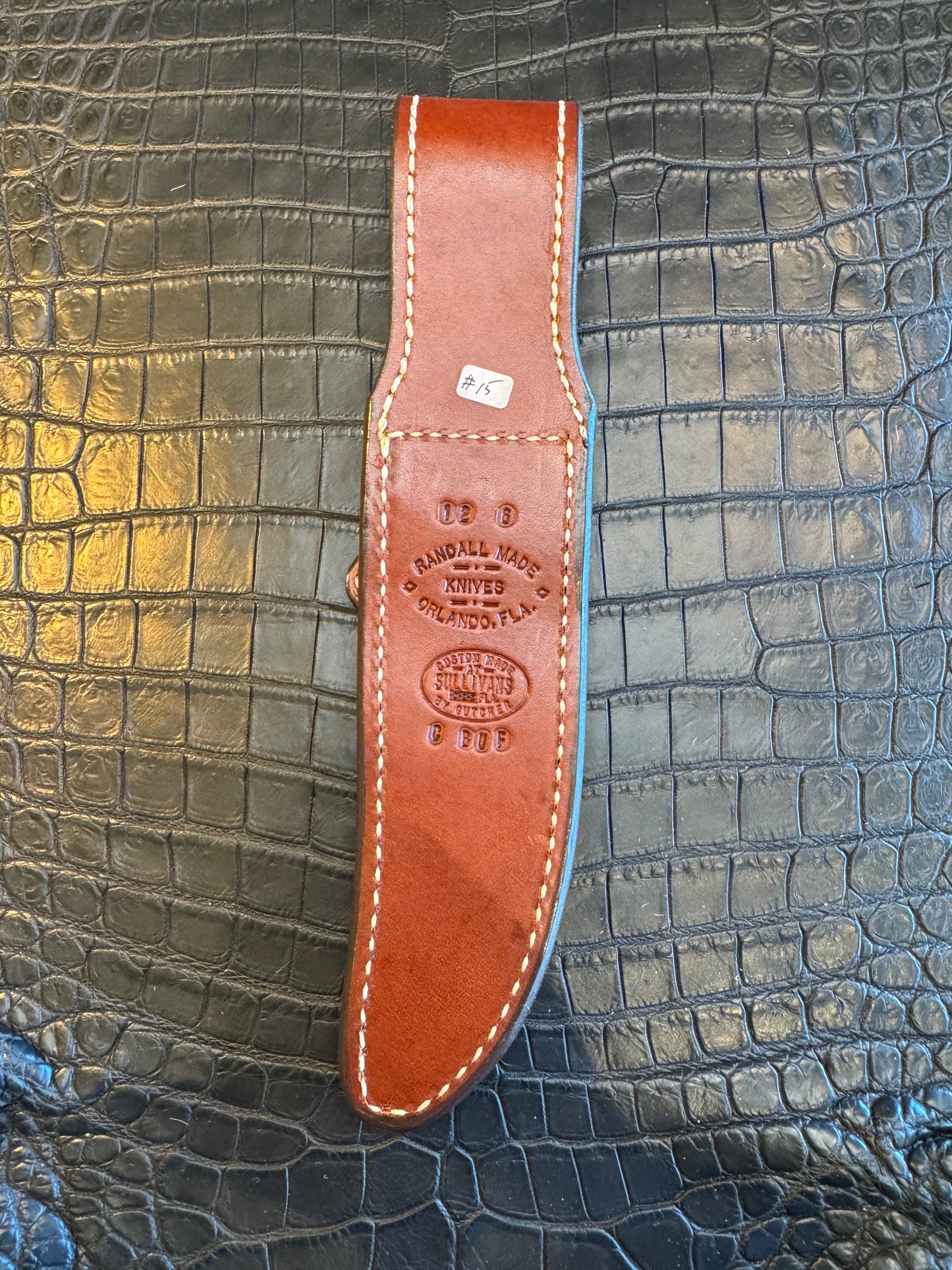 Randall Model 12-6 Exotic Cape Buffalo Brown Sheath from Sullivans by Gutcher.