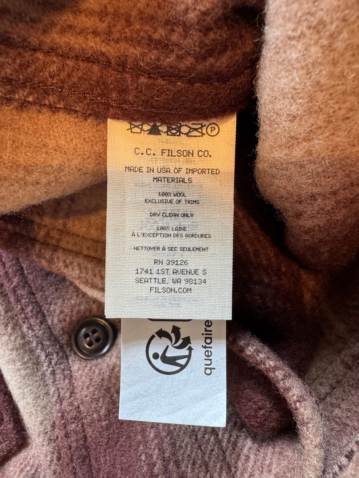 Filson Mackinaw Wool Cruiser | X Large | Brown Tan Ombre | Made in USA | NWT $550