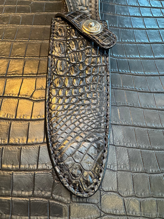 Randall Model 25-6 Exotic Sheath in Black Crocodile by Treeman.