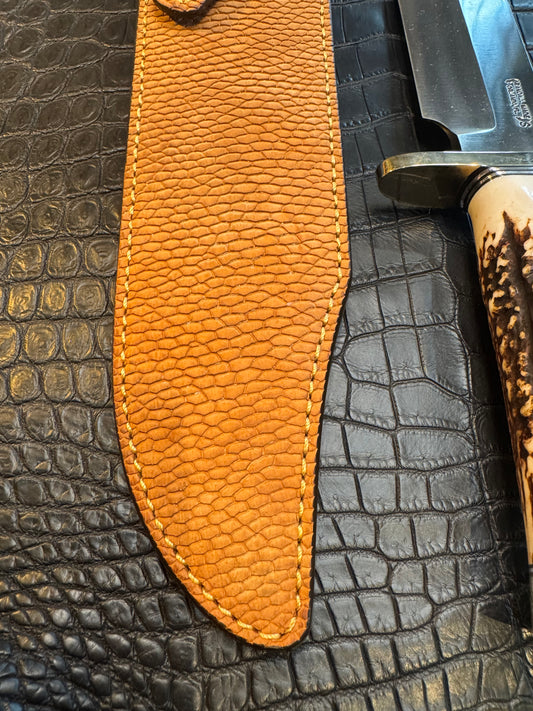 Randall Model 12-9 Clip Point Sheath in Exotic Beaver Tail by Treeman. (Sheath only)