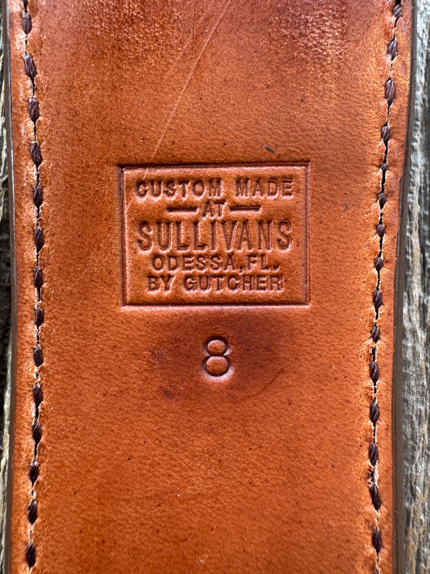 New Randall Model 1-8 or 2-8 Sheath in Exotic white Natural Croc with full leather belt loop. Custom Made at Sullivan’s by Gutcher.