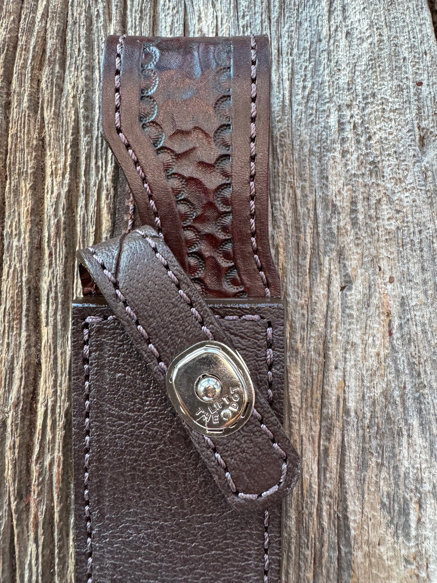 Randall Model 23 Sheath in Exotic Cape Buffalo in Dark Brown Leather from Treeman.
