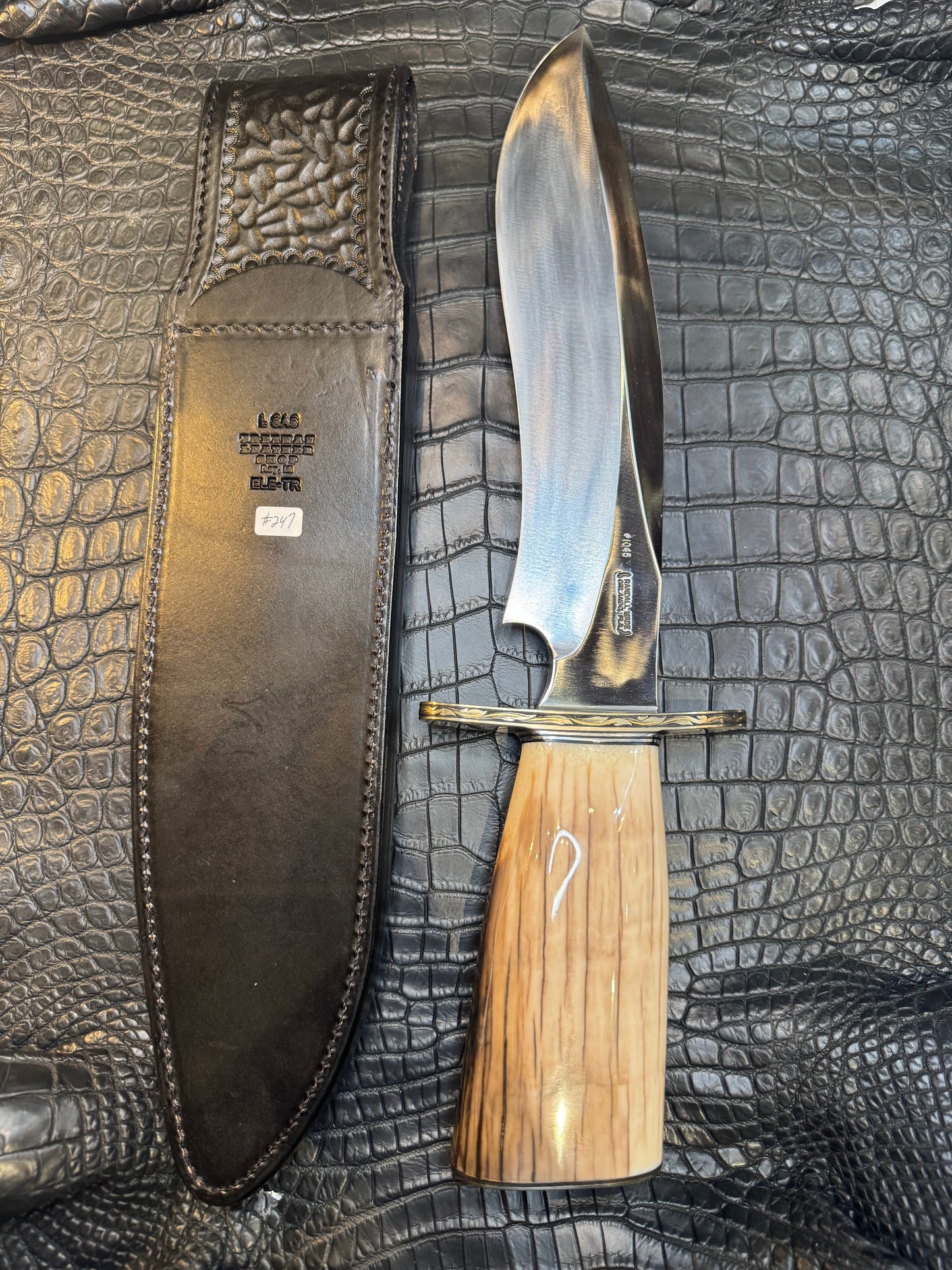 Randall Model 12-11 Large Sasquatch Sheath in Exotic Black Elephant Trunk by Treeman. (Sheath only)