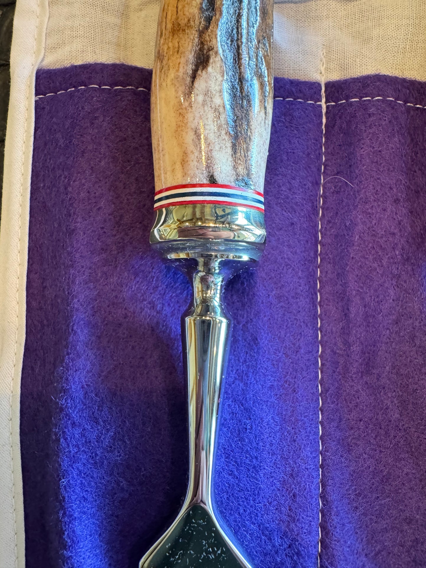 New Randall Carving set Model 6-9 STAG Red White Blue Spacers Stainless