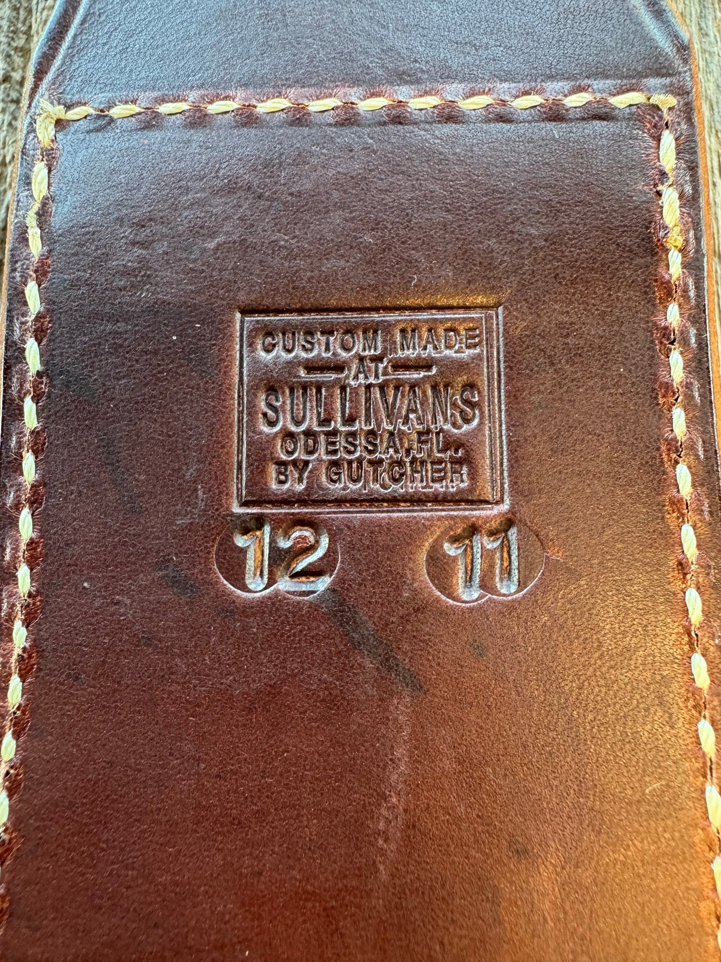 New Randall Sullivans by Gutcher Leather Knife Sheath for a Model 12-11 Confederate with Sharpening Stone.