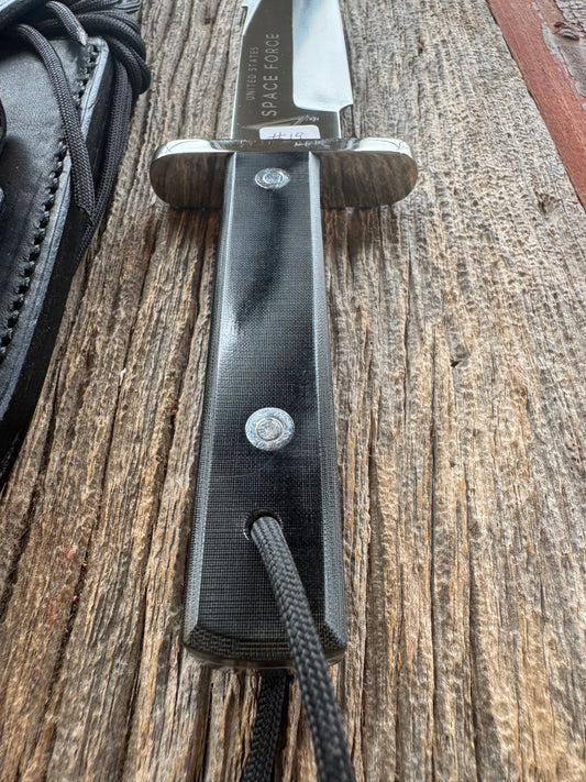 Randall Model 17 USSF Space Force, from Rick Bowles. Laser etched in the handle.