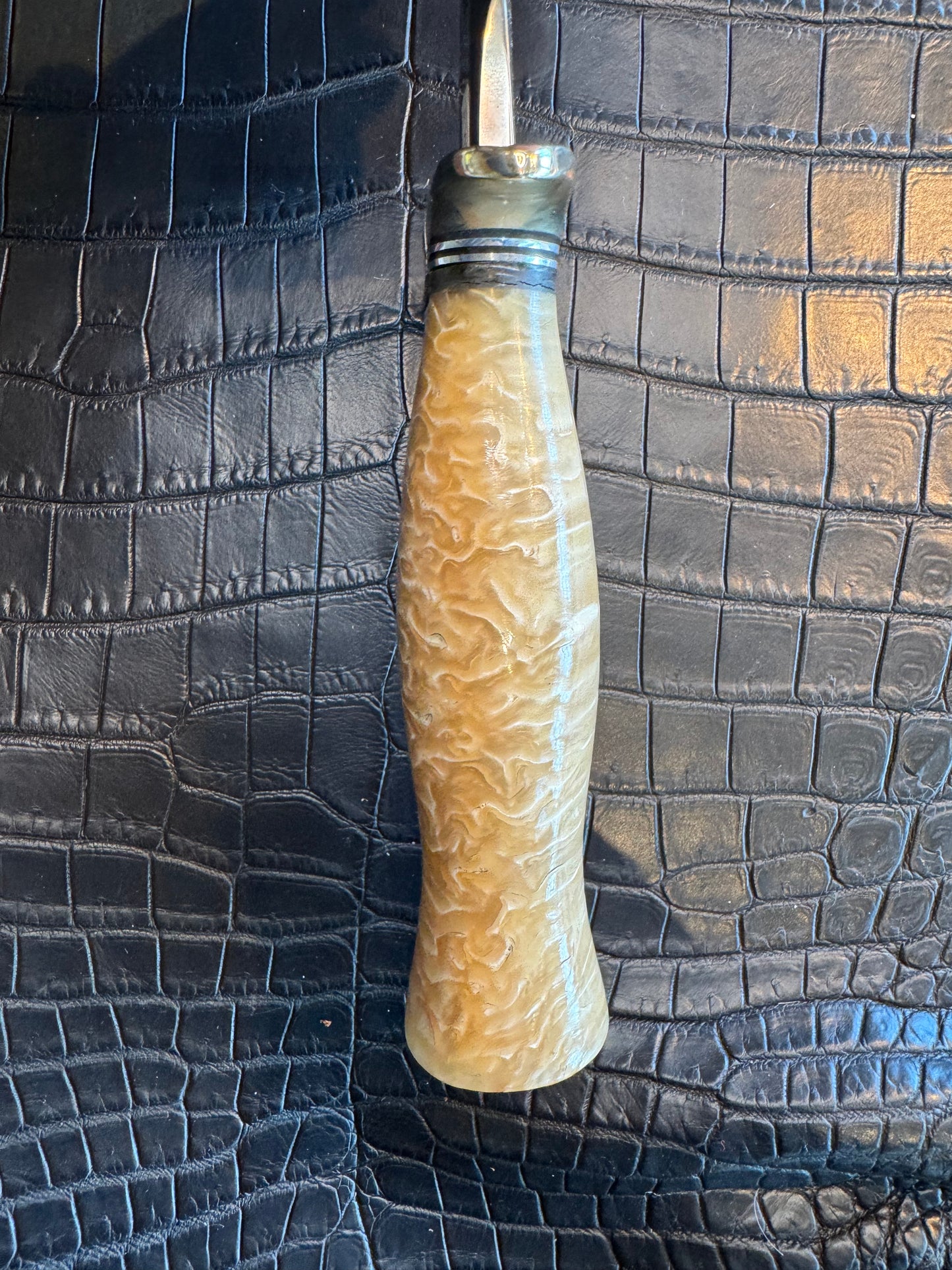 Randall Model 2-8 in Musk Ox. Giant gorgeous piece of Musk Ox with a natural end. Nickel Silver Hilt