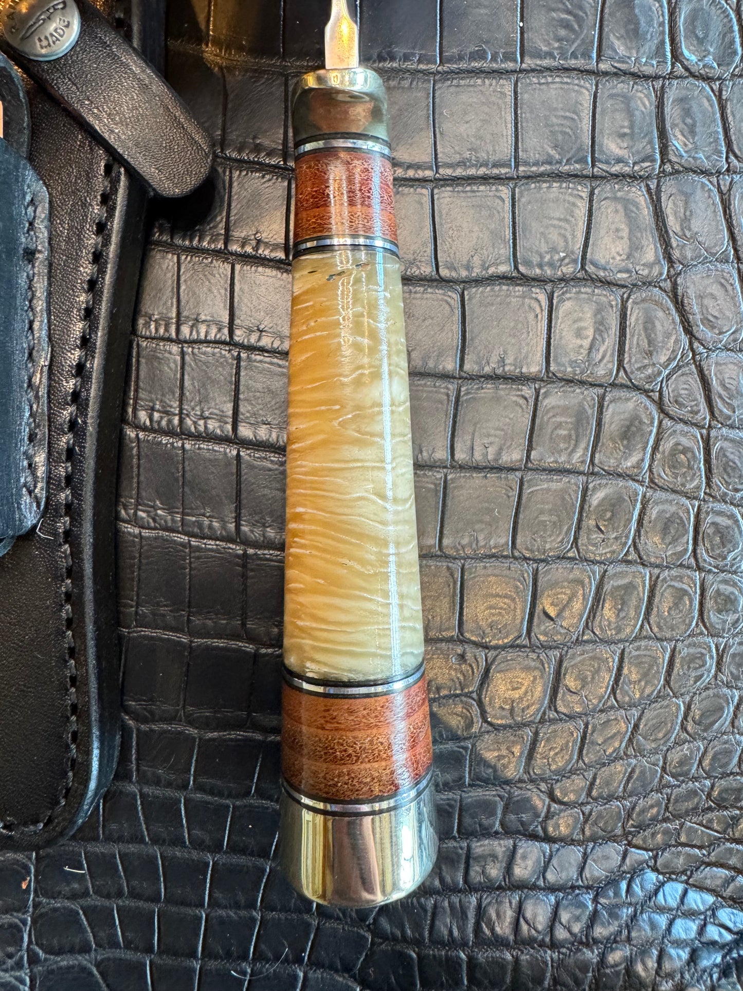 Randall Model 27 Musk Ox and stacked Leather Stainless Steel NSH