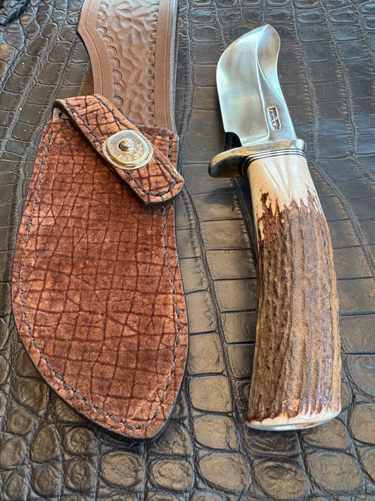Randall Model Bowles Special Sheath in Exotic Chocolate Hippo Skin from Treeman. Sheath only