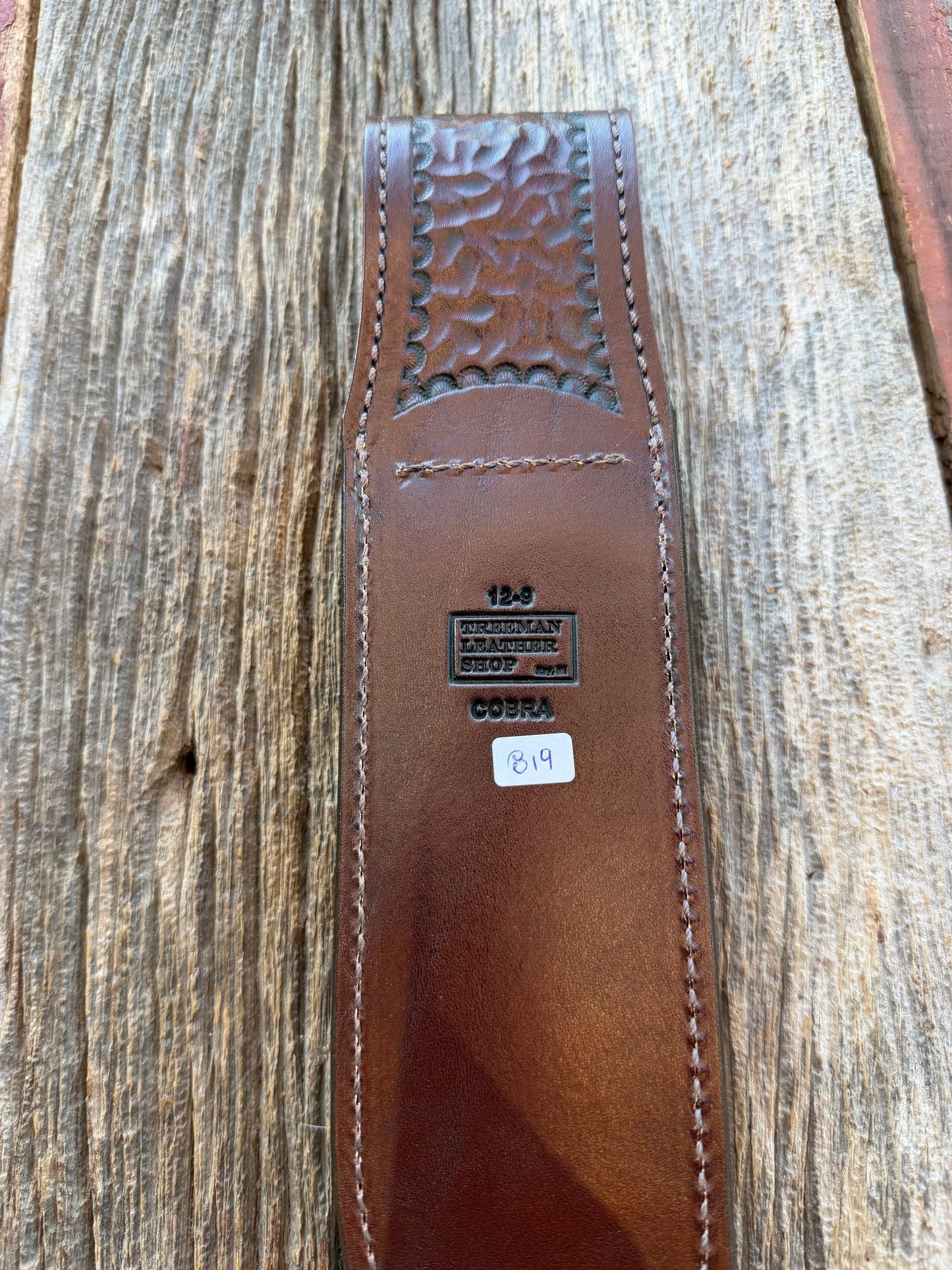 New Randall Model 12-9 Bowie Sheath in Exotic Cobra with actual head by Treeman. Browns, Black and Rust, one of only a few 12-9’s I have.