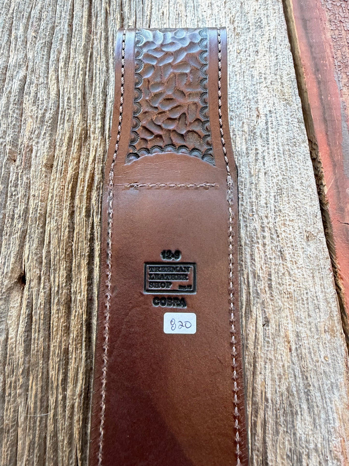 New Randall Model 12-9 Bowie Sheath in Exotic Cobra with actual head by Treeman. Black and Browns … one of only a few 12-9’s I have.