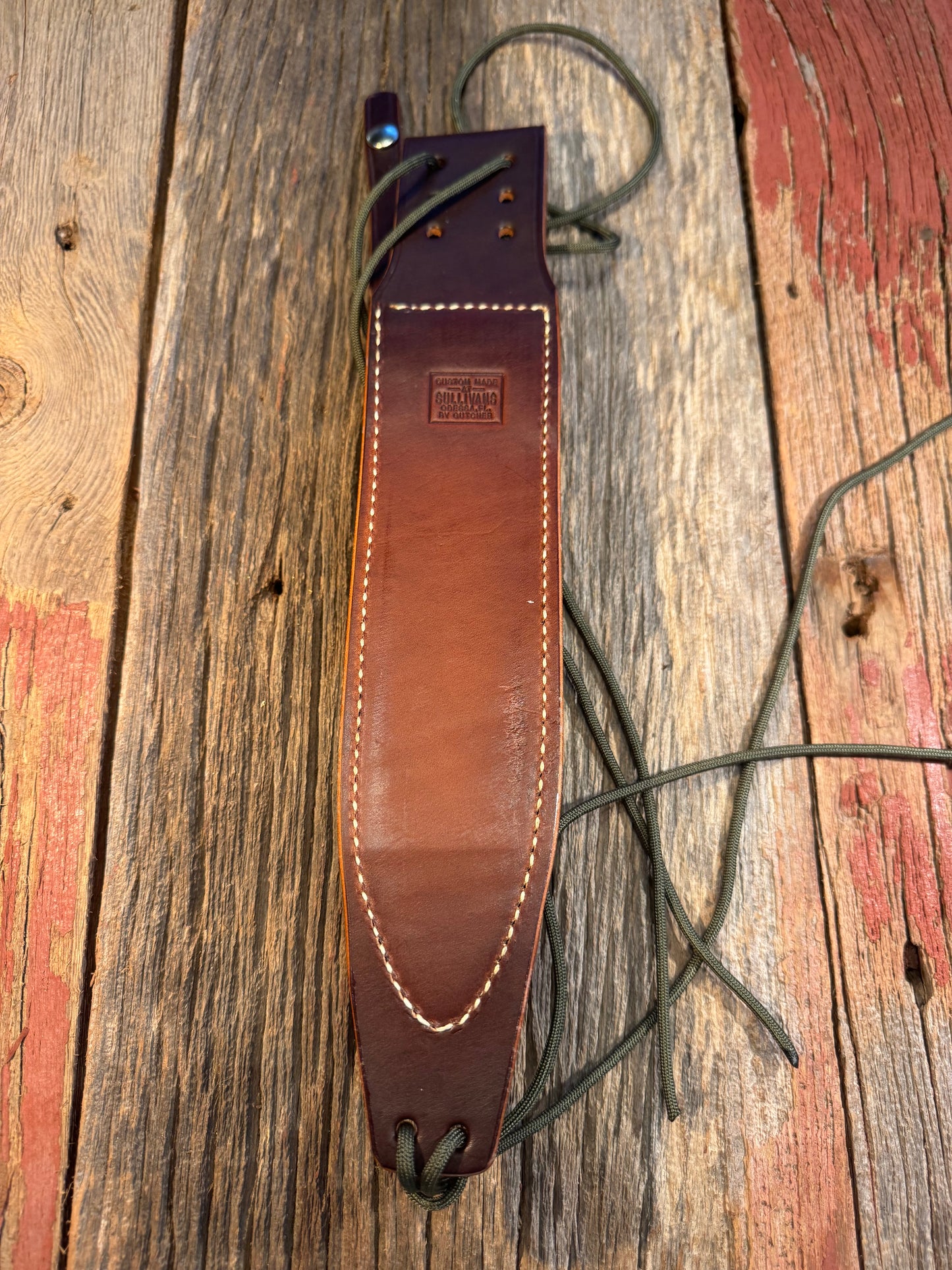 New Randall Sullivans by Gutcher Leather Knife Sheath Model 12-9/14 grind with Sharpening Stone.