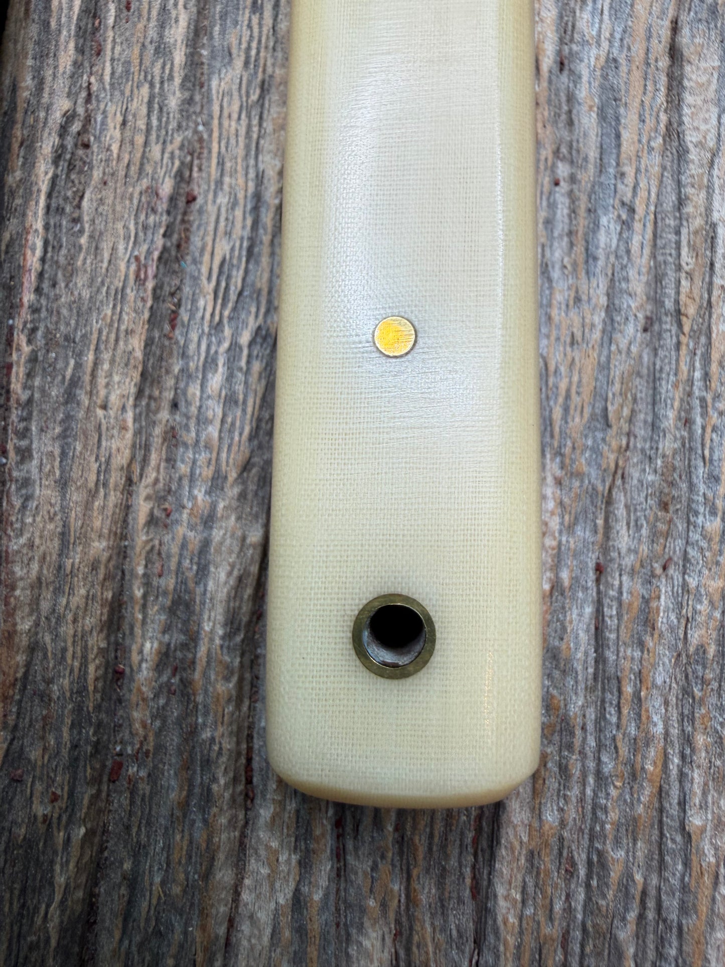Nice rare Randall Knife Model 10-5 Fisherman in dealer supplied None Linen Micarta handle. Stainless Blade