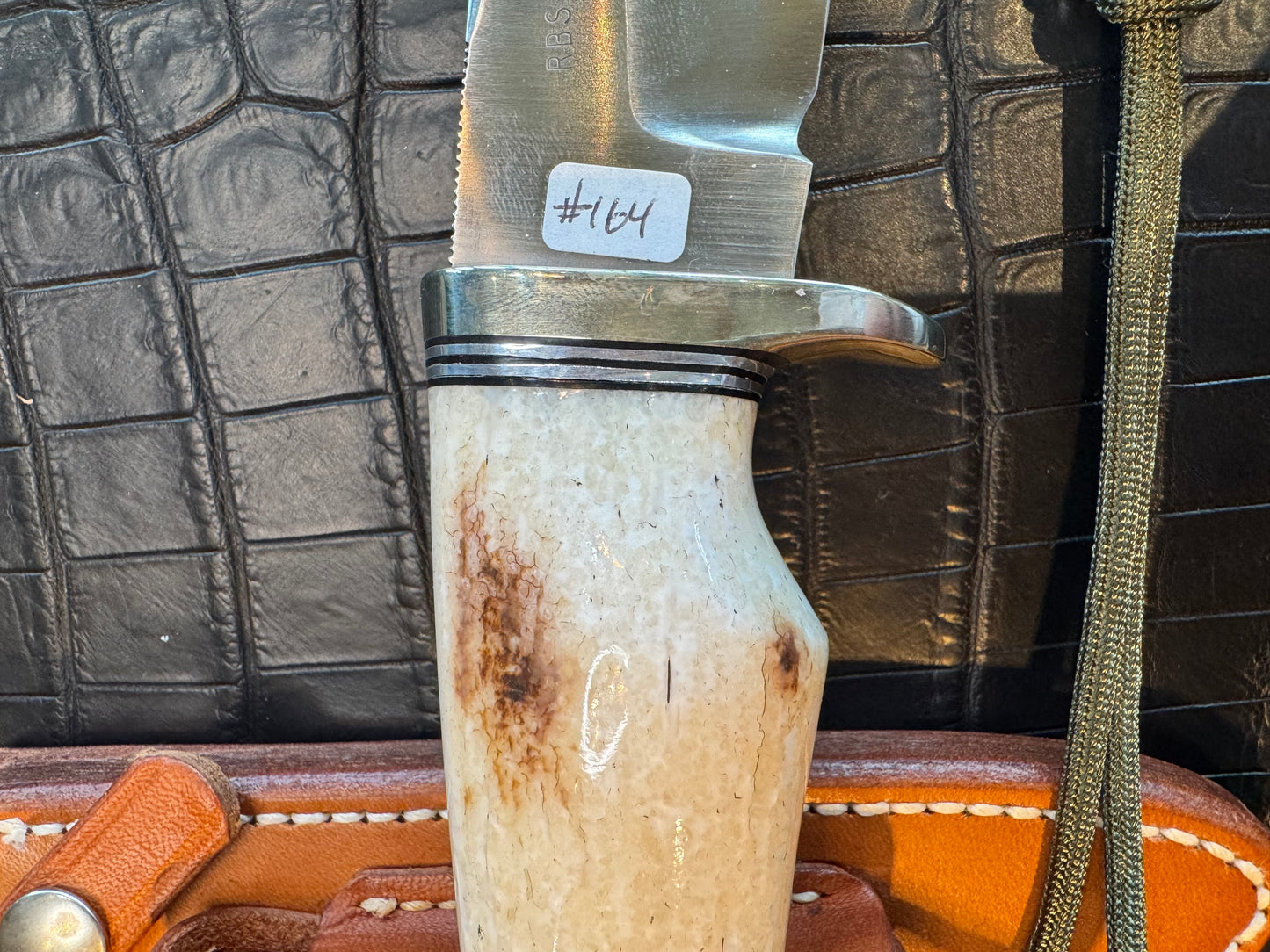 Randall Model RBS Bowles Dealer Special in a gorgeous piece of Creamy Fossil Walrus Ivory. Nickel Silver Hilt and butt cap. #118
