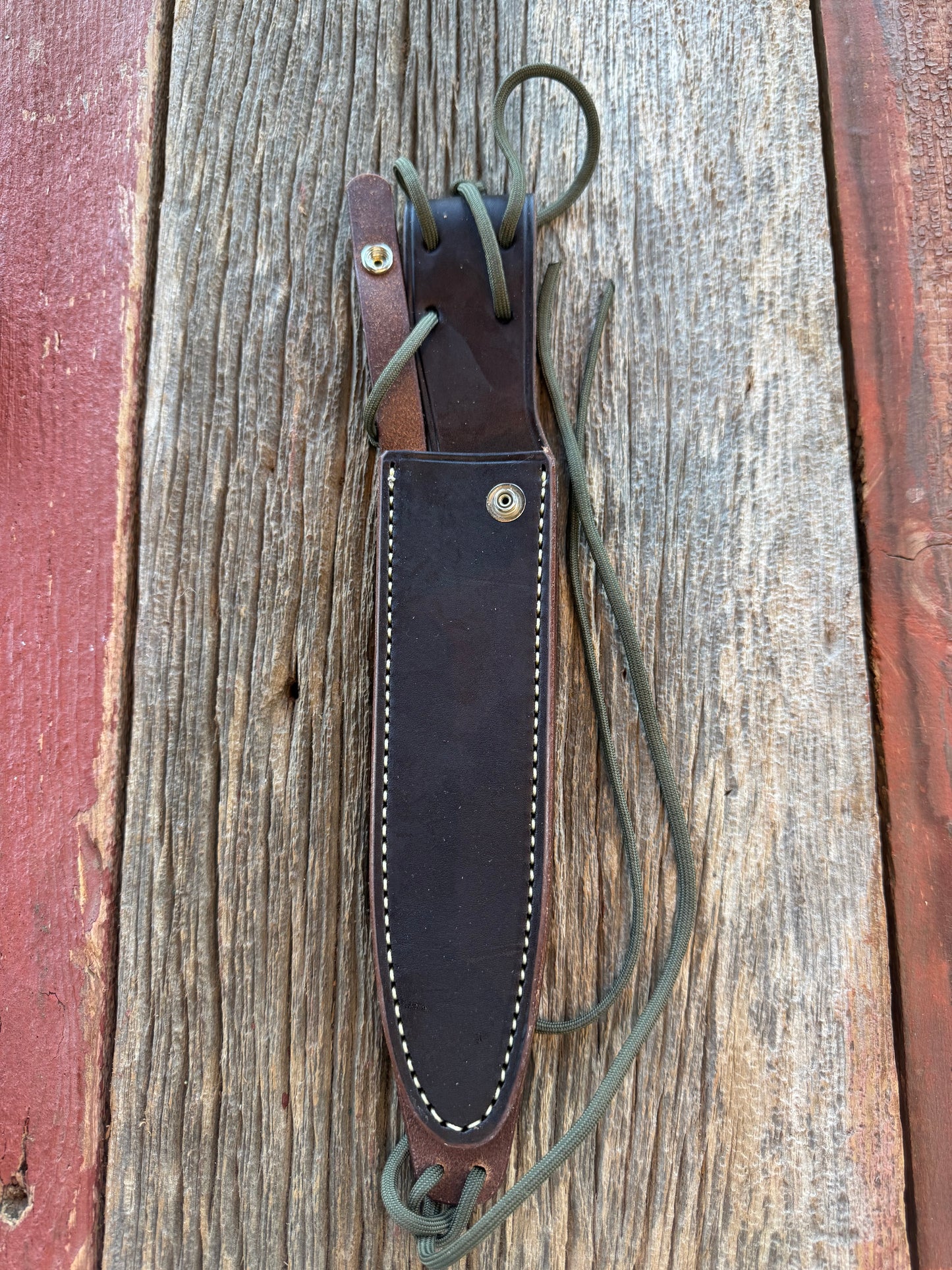 New Randall Sullivans by Gutcher Leather Knife Waxed Sheath for a Model 16 with Sharpening Stone.