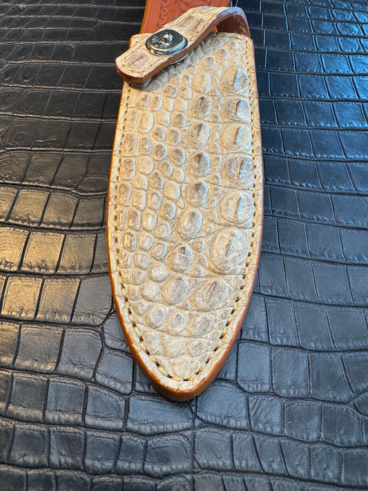 Randall Model Clinton Special TC Exotic Sheath in Ivory Crocodile by Treeman.