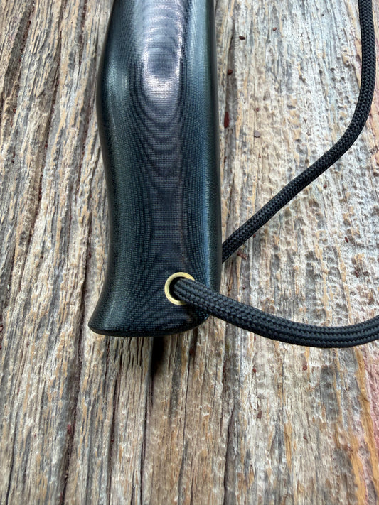 New in Paper Randall Knife Model Combat Companion Black Micarta Handle Stainless Steel, Brass Hilt, Lanyard,