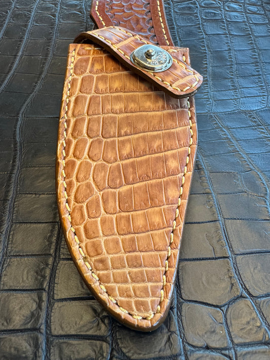 Randall Model 19-5 Exotic Rum Tan Crocodile Sheath from Treeman.
