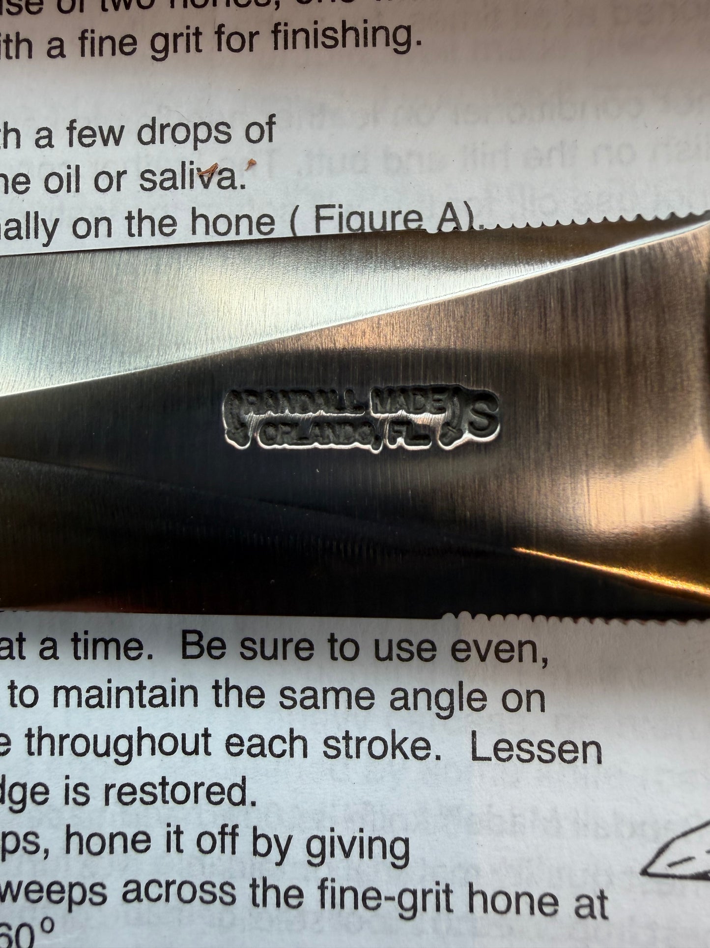 New Randall Model “Gambler” 4 Inch in Musk OX, Nickel collar and rounded butt cap. Stainless blade.