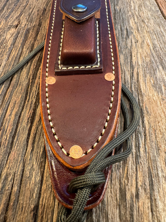 New Randall Johnson Gutcher Riveted Rough Back Knife Sheath Model 14 or 18-7.5