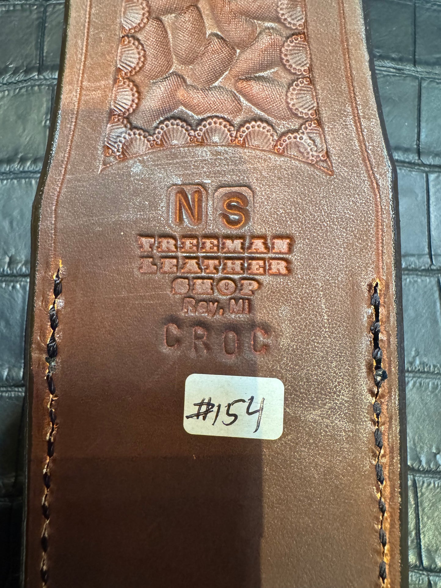 Randall Model Nordic Special Dealer Special” Exotic Sheath in Black Crocodile by Treeman.