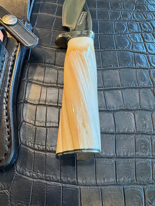 Rare Randall Model 22 in Beautiful Spiraled Narwal, Nickel Silver Hilt and Butt plate.