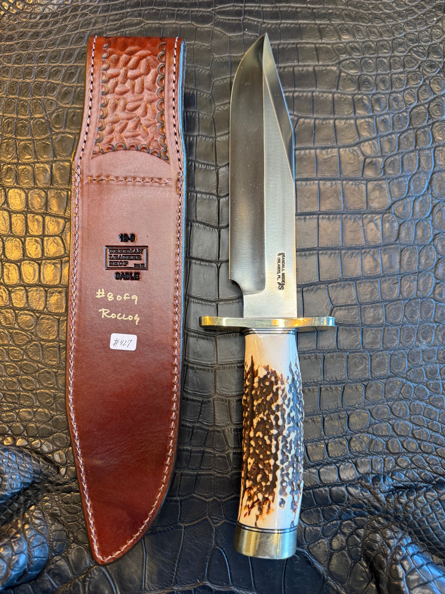 Randall Model 12-9/14 Grind Sheath in Exotic African Sable Fur by Treeman. Limited edition #8 of 9. (Sheath only)