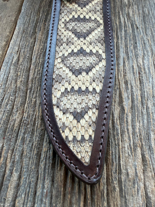 Randall Model 12-9 Sheath in Exotic Eastern Diamondback RattleSnake from Treeman Sheaths. Stunning colors on this one.