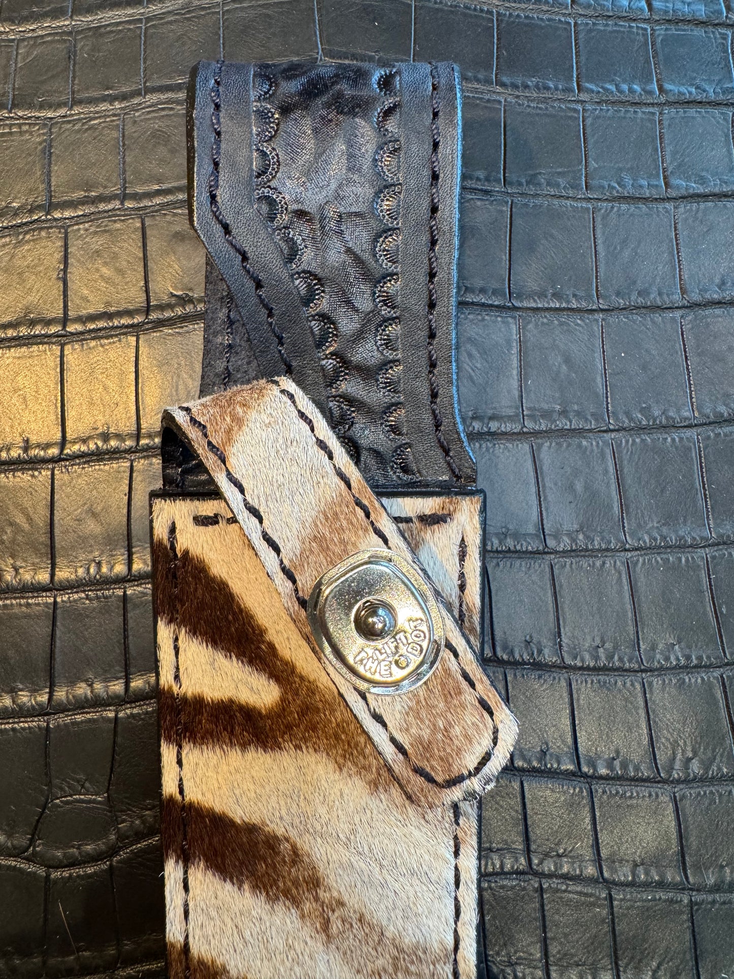 Randall Model 23 Exotic Sheath in Zebra by Treeman.