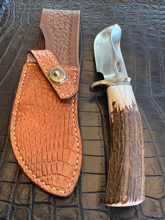 Randall Model Bowles Special Sheath in Exotic Tan Crocodile Skin from Treeman. Sheath only