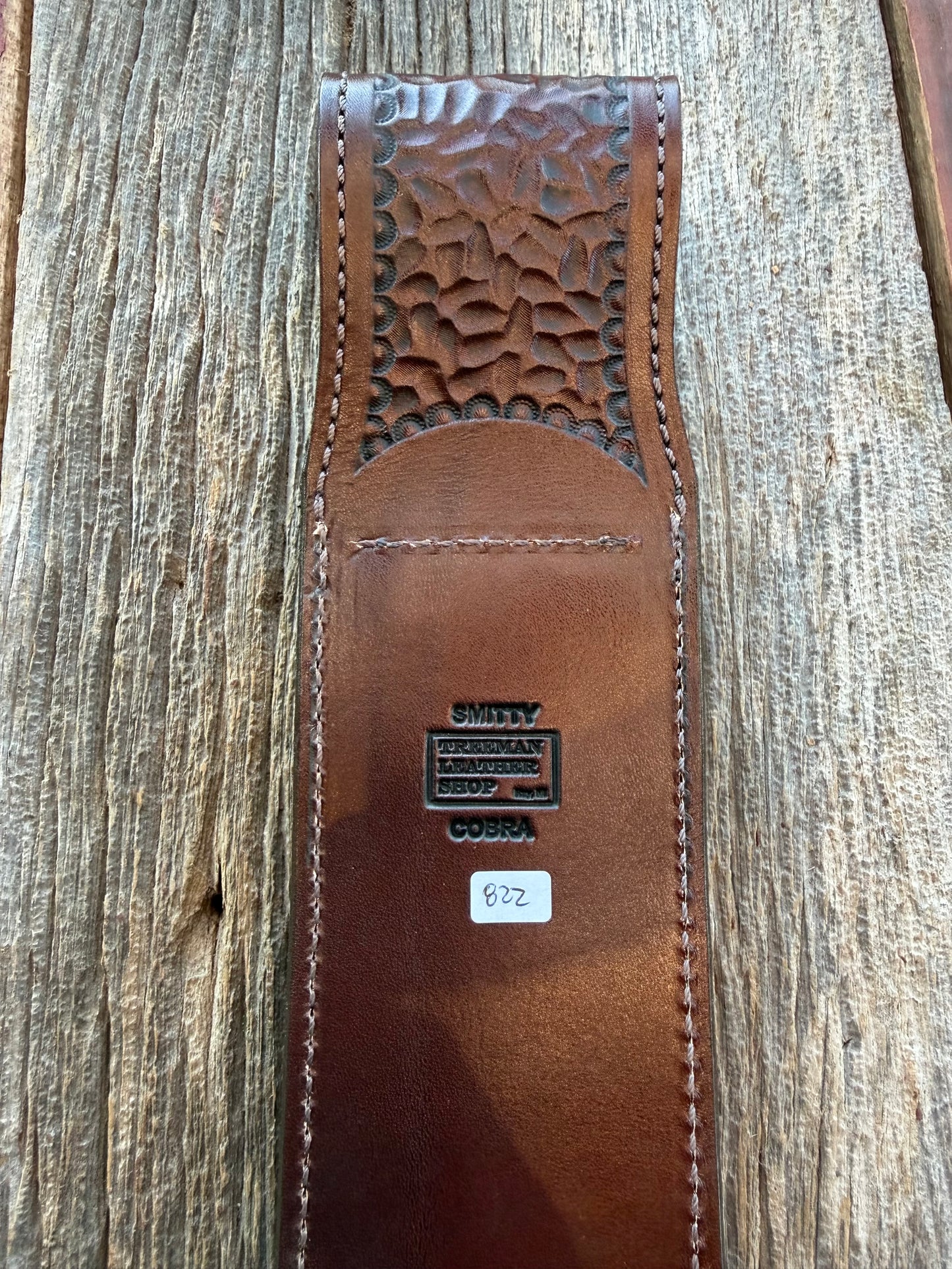 New Randall Model 12-11 Smitty Sheath in Exotic Cobra with actual head by Treeman. Black and Browns … Only have one.