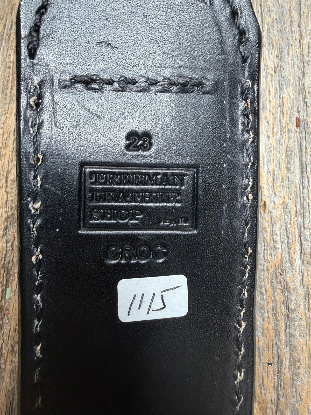 New Randall Model 23 Sheath in Exotic Black Matte Crocodile from Treeman with the newest Black Canteen snap. Killer sheath.