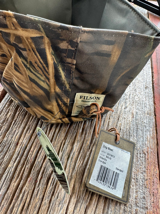 Filson x Mossy Oak Tin Cloth Dog Bowl 20078679 MADE IN USA Camo ShadowGrass Soft