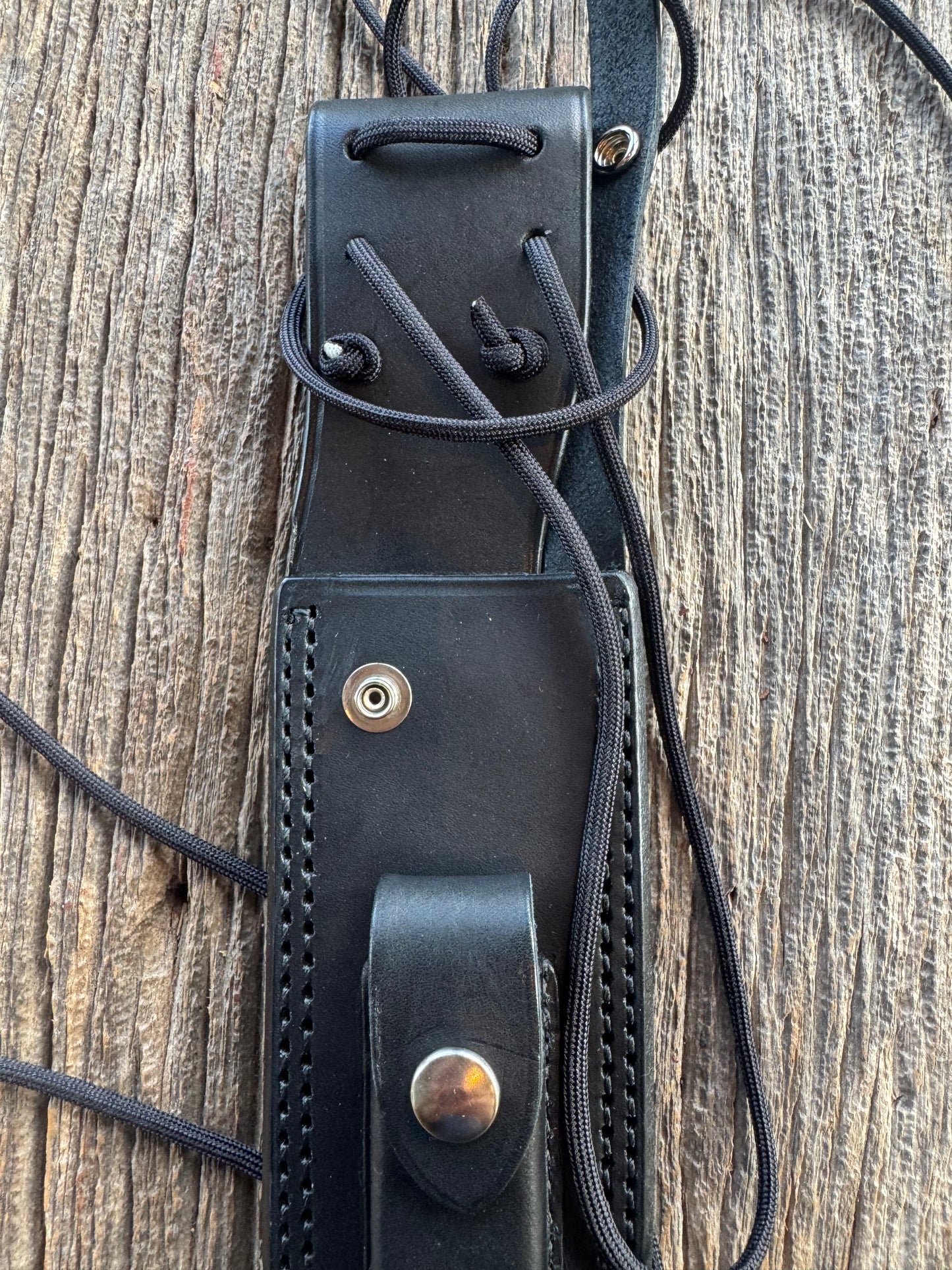 New Randall Sullivans by Gutcher Black Leather Knife Sheath Model 14 with Sharpening Stone.