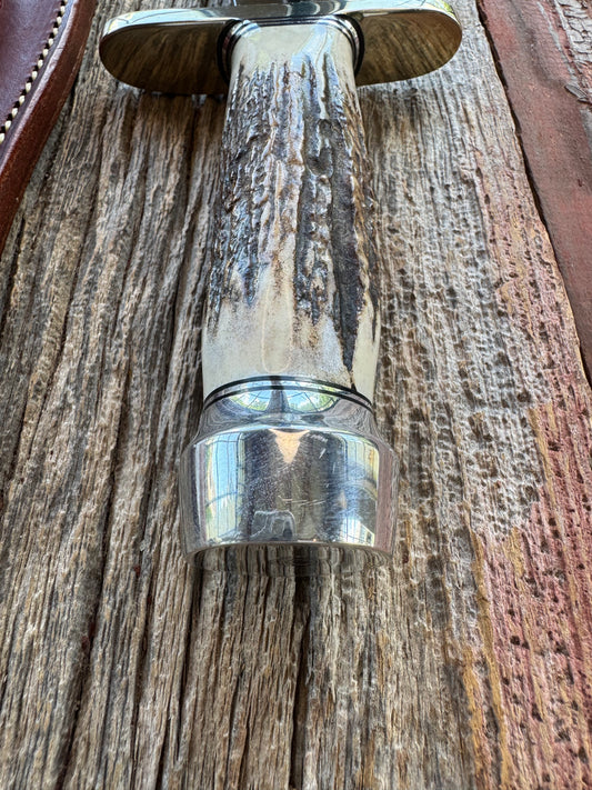 Randall Model 12-8 Big Bear with shop Stag. Nickel silver Hilt and Aluminum Butt cap.